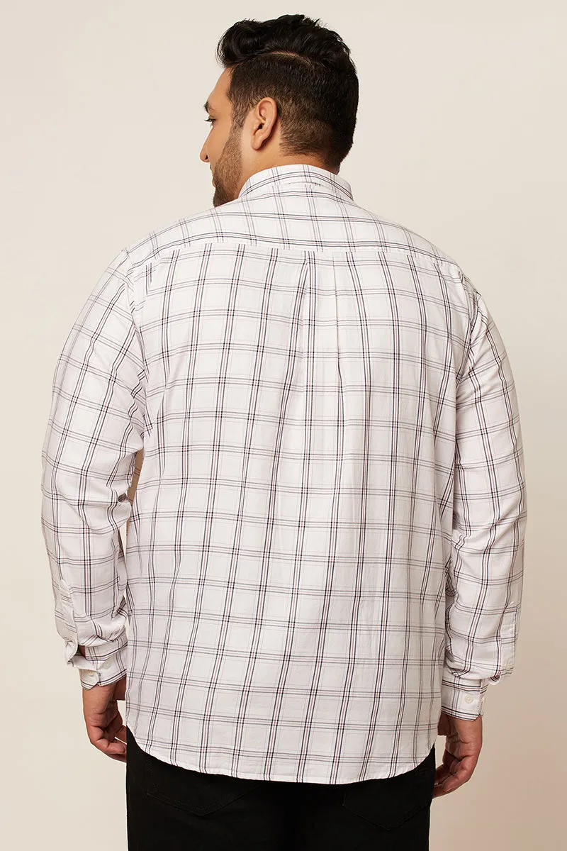 70's White Check Shirt