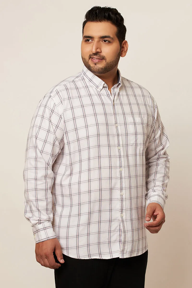 70's White Check Shirt
