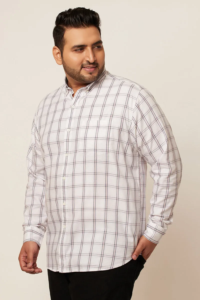 70's White Check Shirt