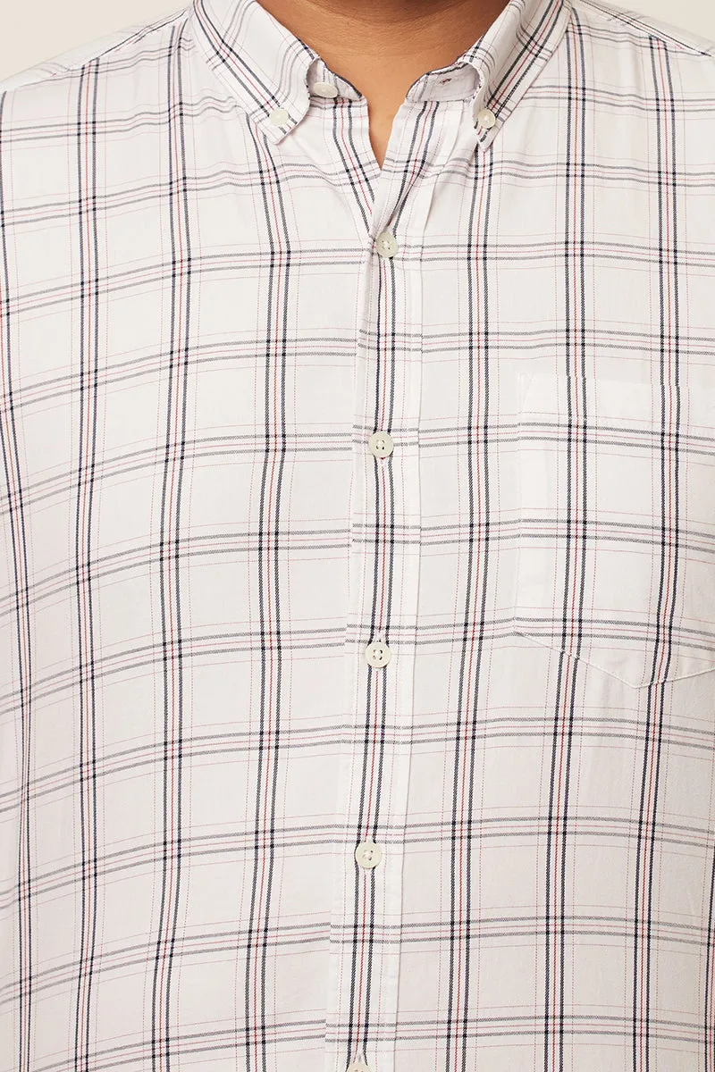 70's White Check Shirt