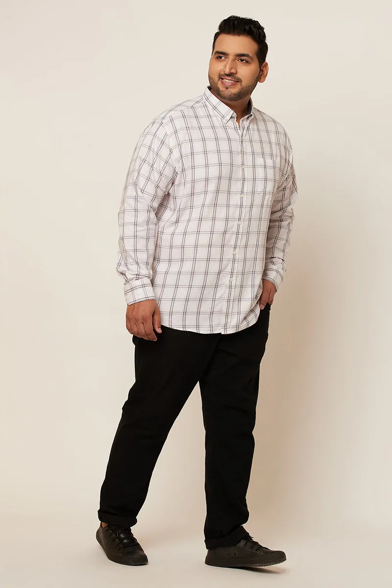 70's White Check Shirt