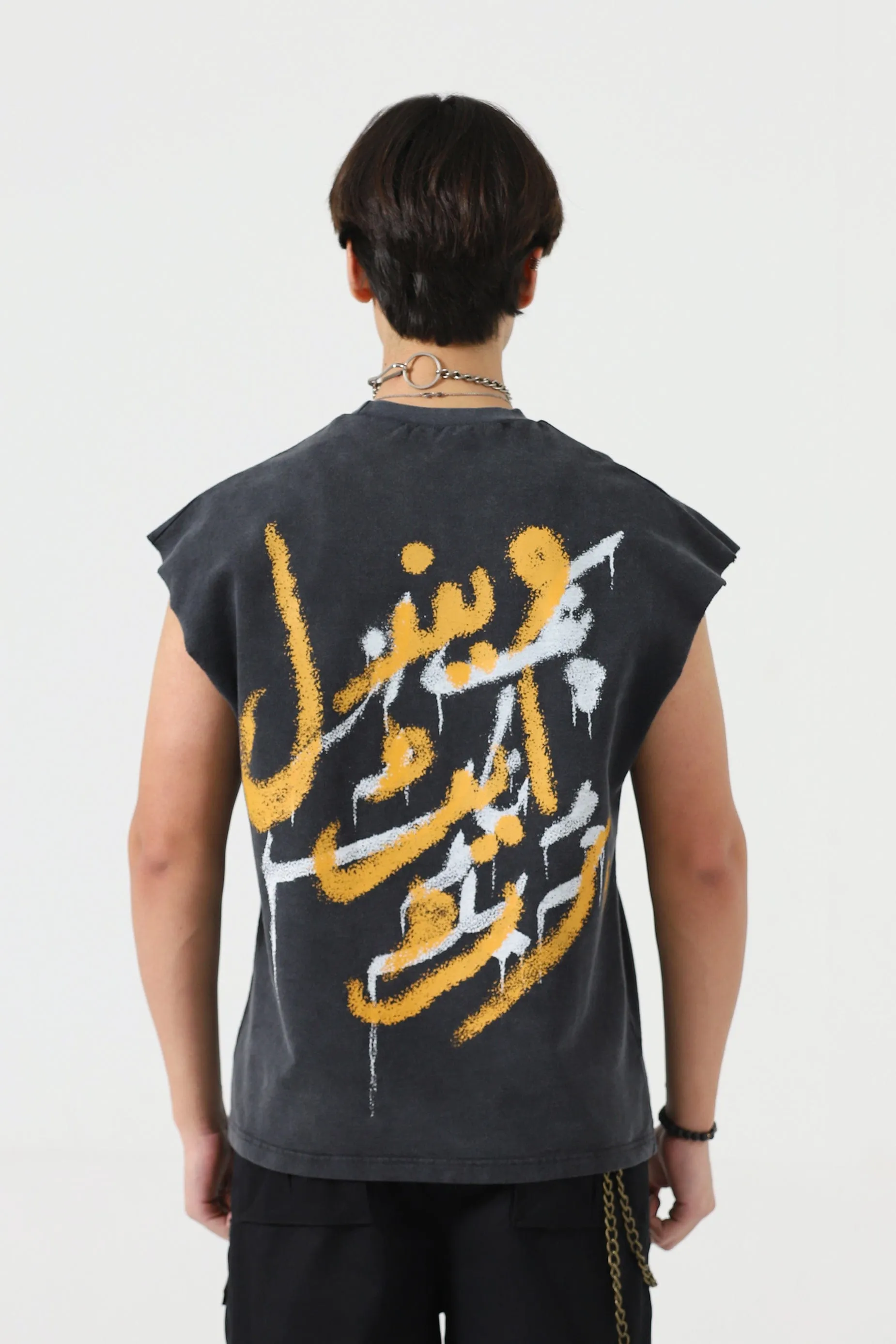 ACID WASH GRAFFITI TANK TOP