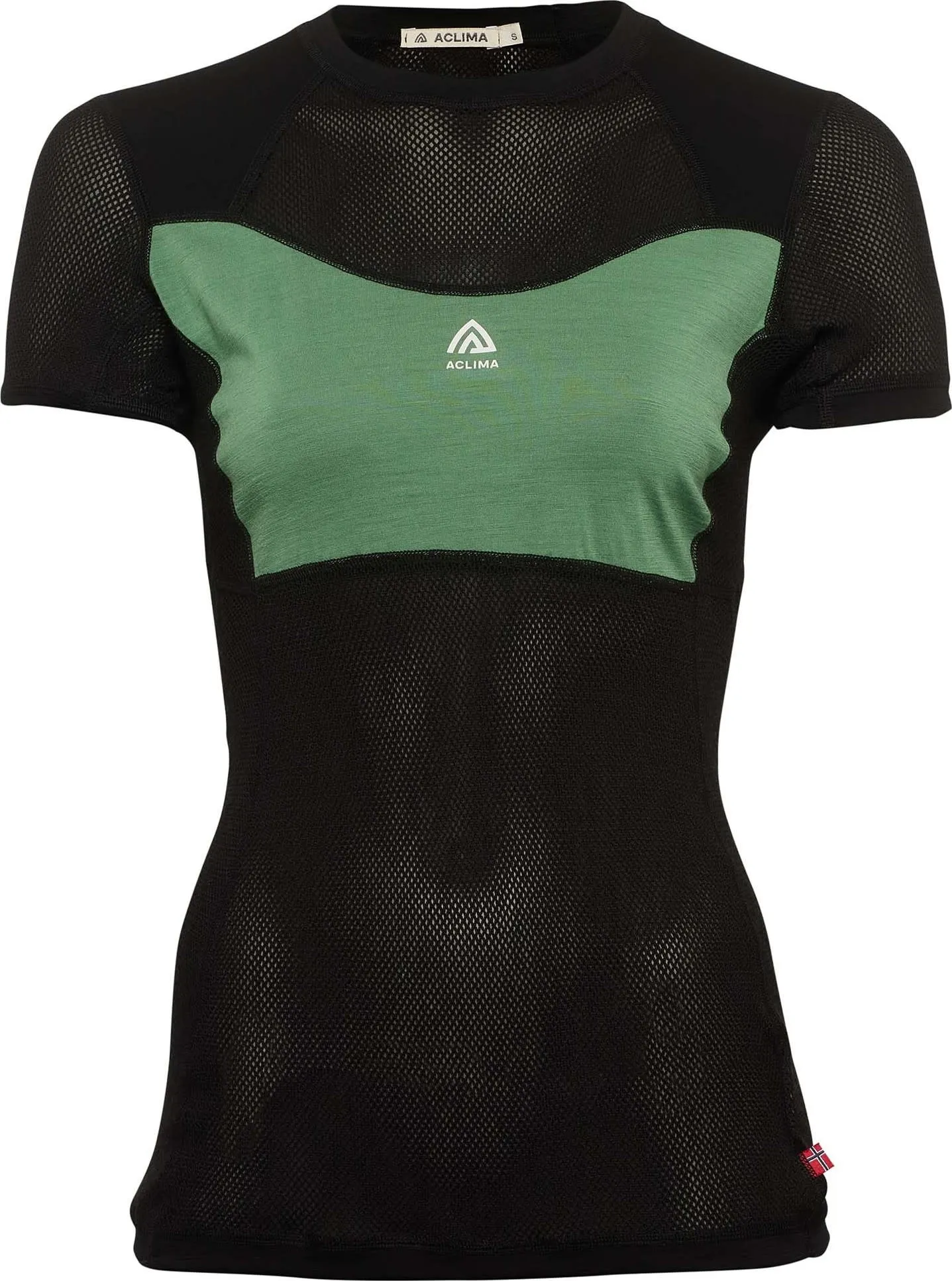 Aclima Women&#x27;s WoolNet Light T-Shirt Jet Black/Dark Ivy | Buy Aclima Women&#x27;s WoolNet Light T-Shirt Jet Black/Dark Ivy here | Outnorth