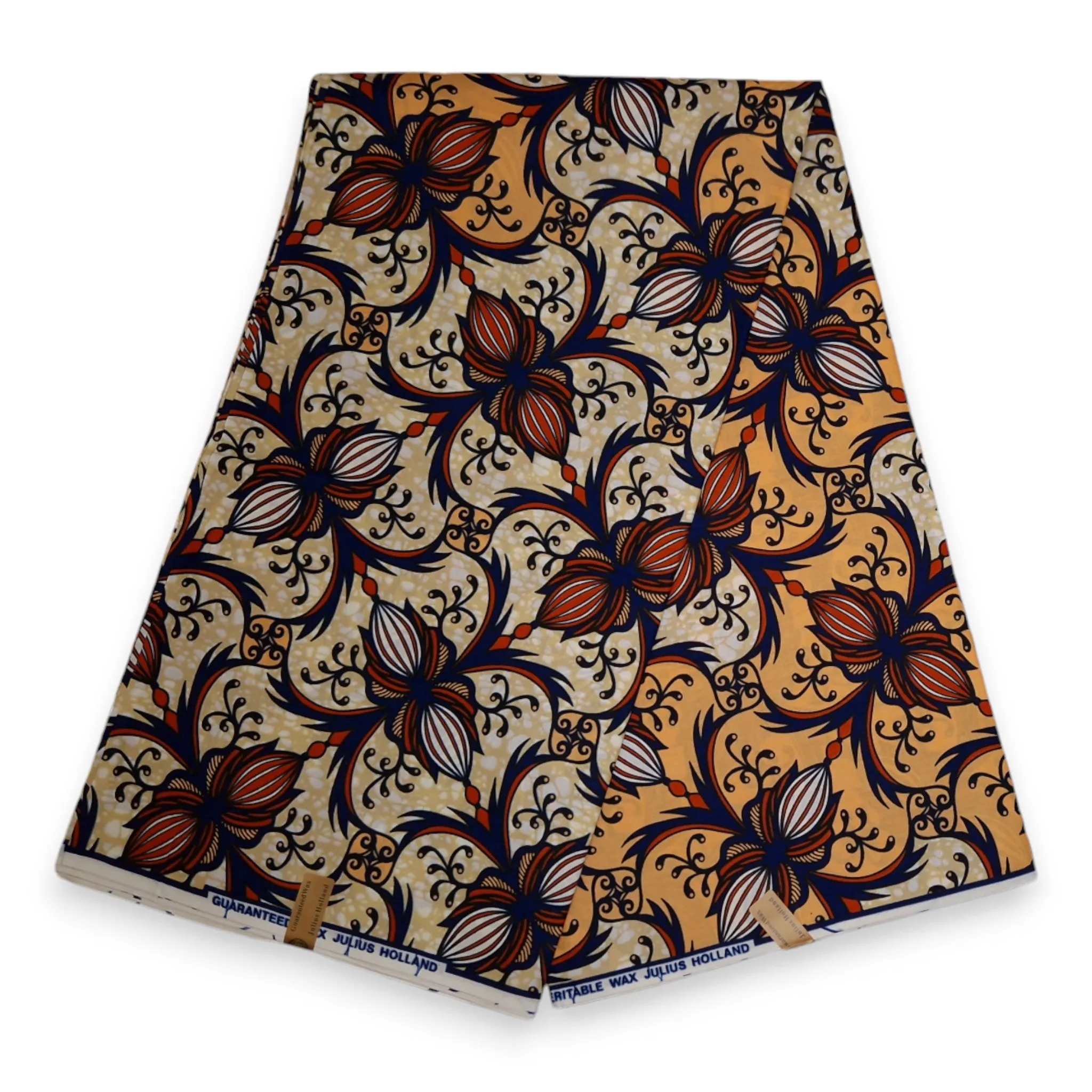 African Wax print fabric - Dark Yellow star