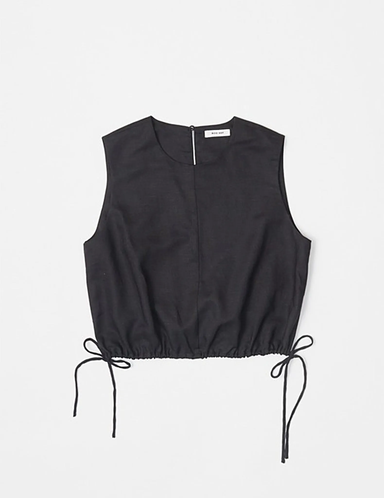Agnes Sleeveless Linen Drawstring Top