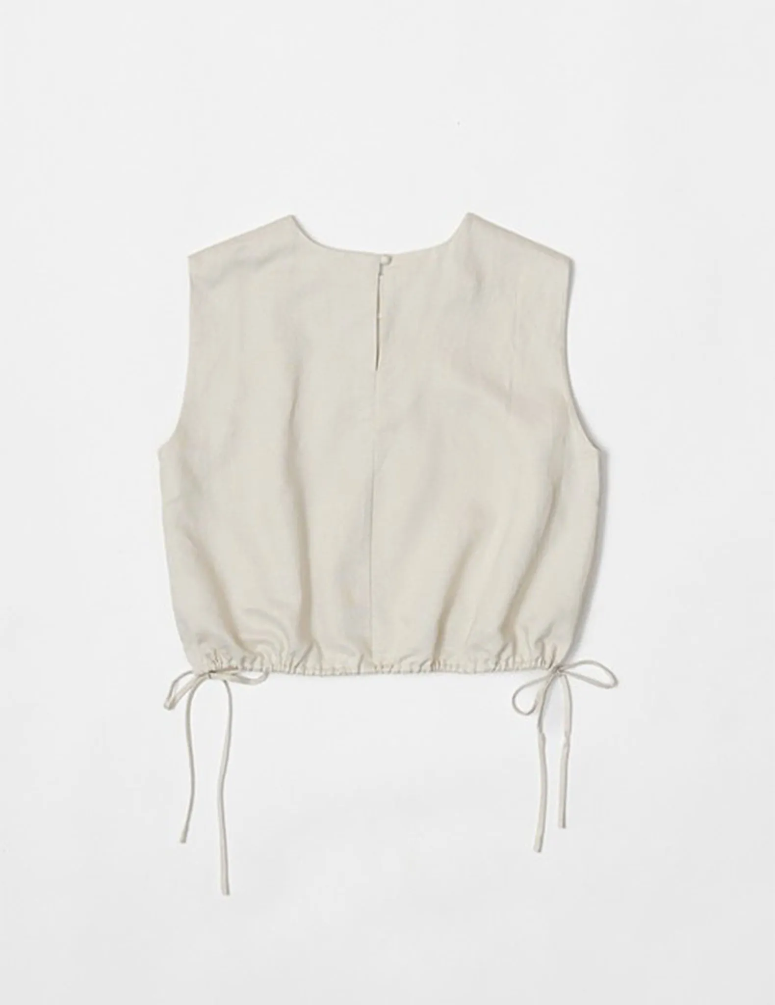 Agnes Sleeveless Linen Drawstring Top