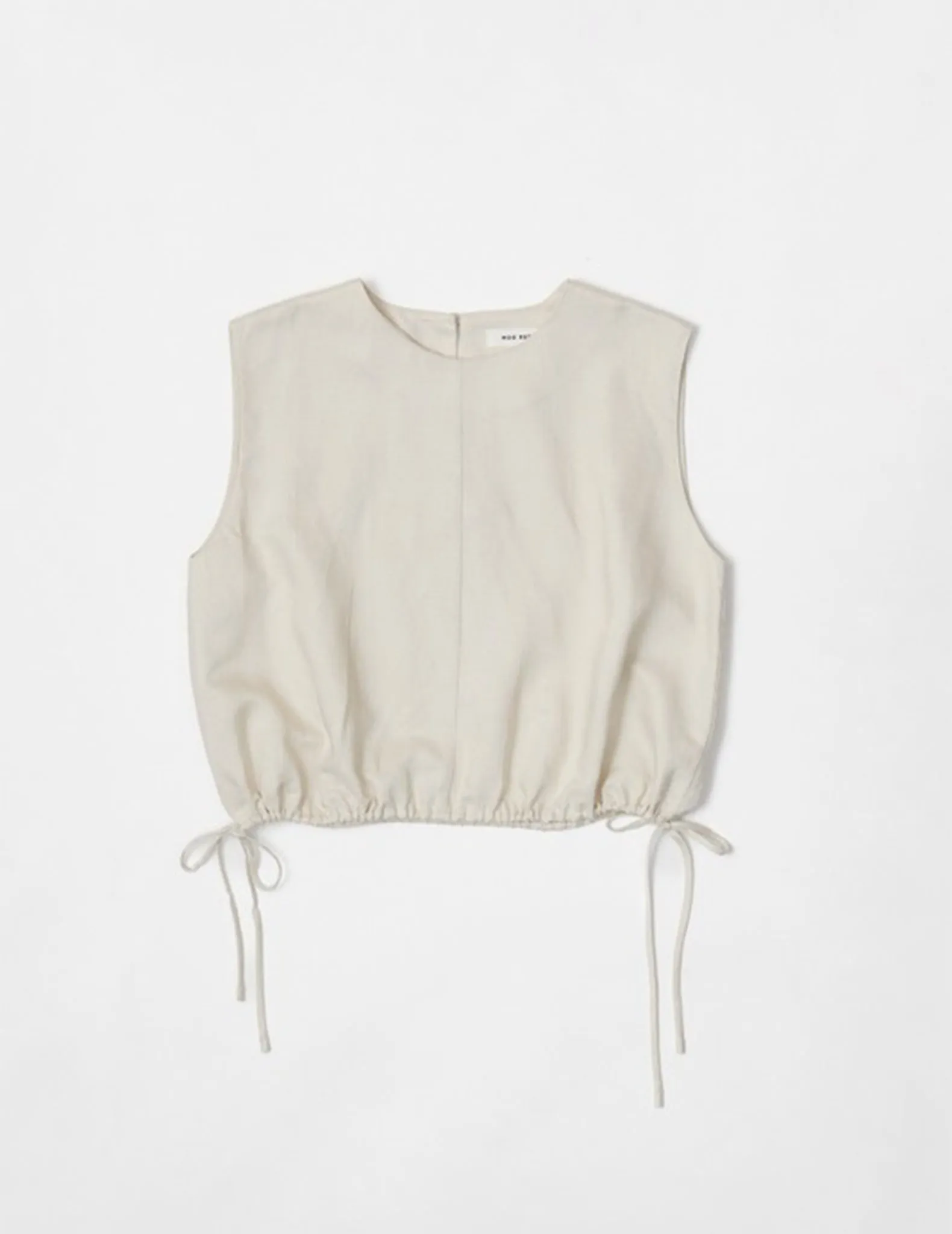 Agnes Sleeveless Linen Drawstring Top