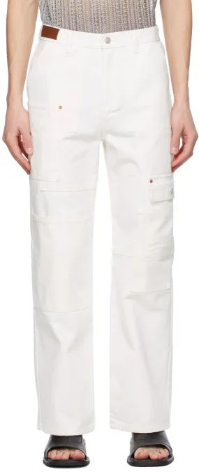 Andersson Bell White Wide Patchwork Jeans