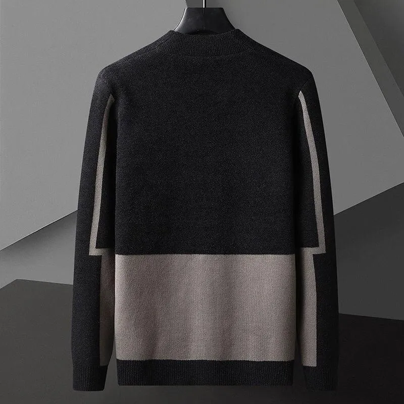 Autumn Men's Line Decor Long Sleeves Knitting Slim Fit Sweater Cardigan
