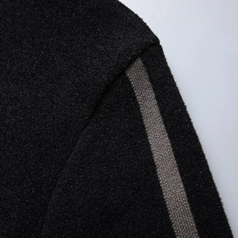 Autumn Men's Line Decor Long Sleeves Knitting Slim Fit Sweater Cardigan