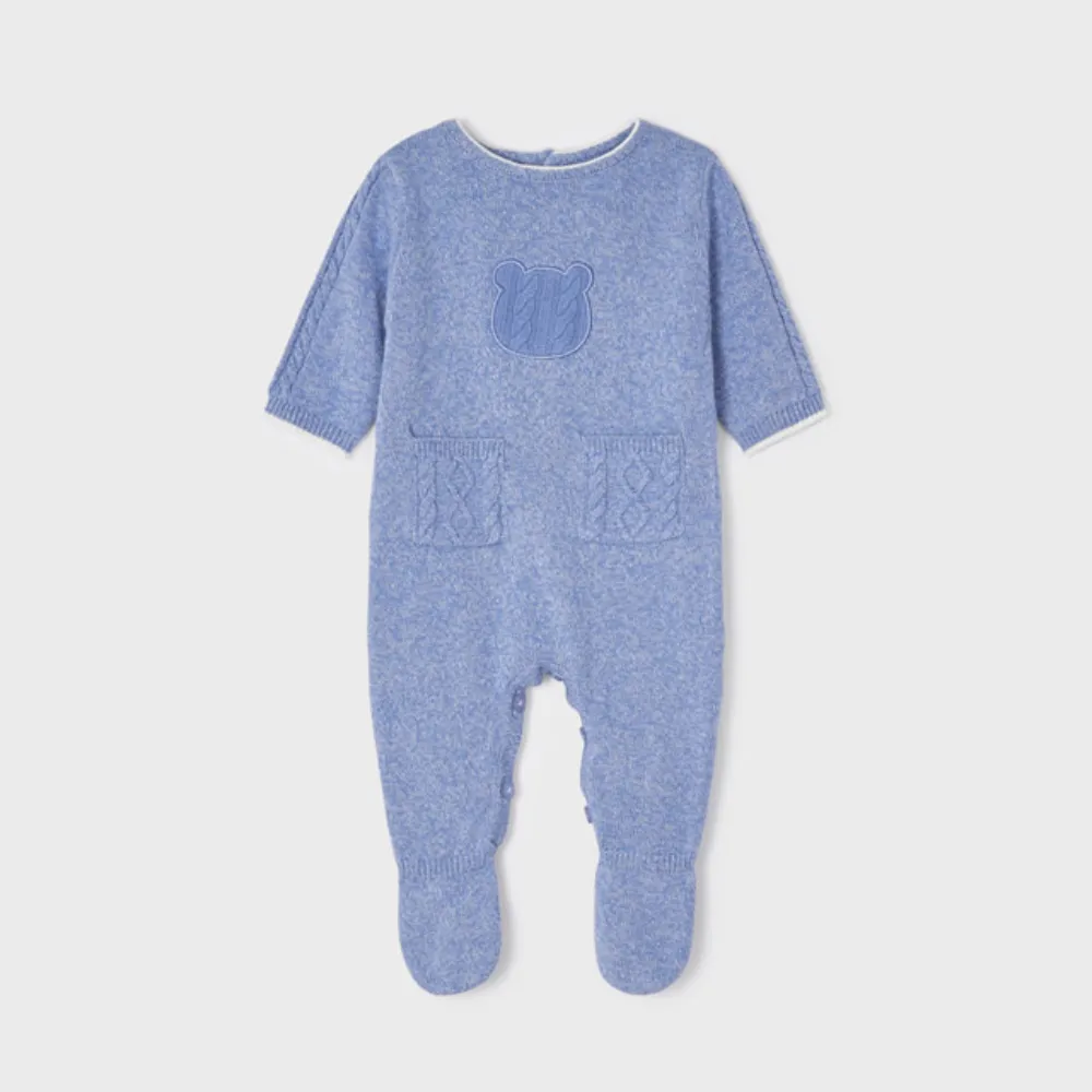 AW Mayoral Boys Tricot Blue Ice Knitted Romper