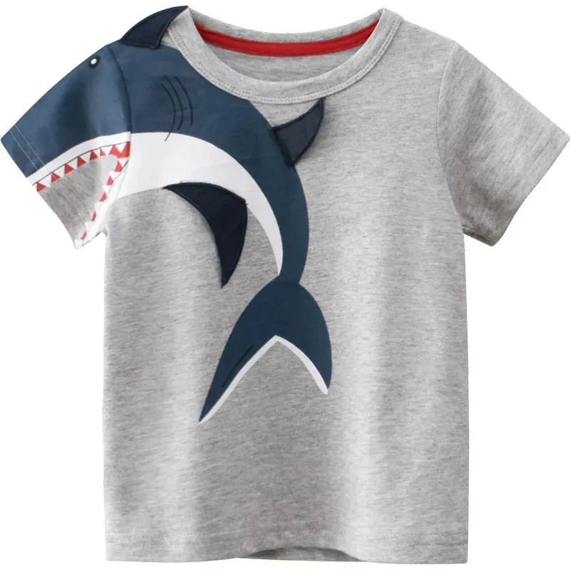 Baby Boy Crocodile Animal Dinosaur 3D Summer Shirts
