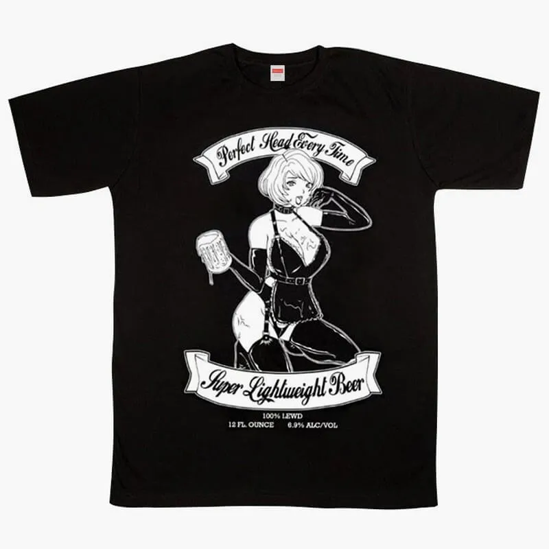 Beer Nymph Anime Girl Dark Style T-Shirt HVY BLK