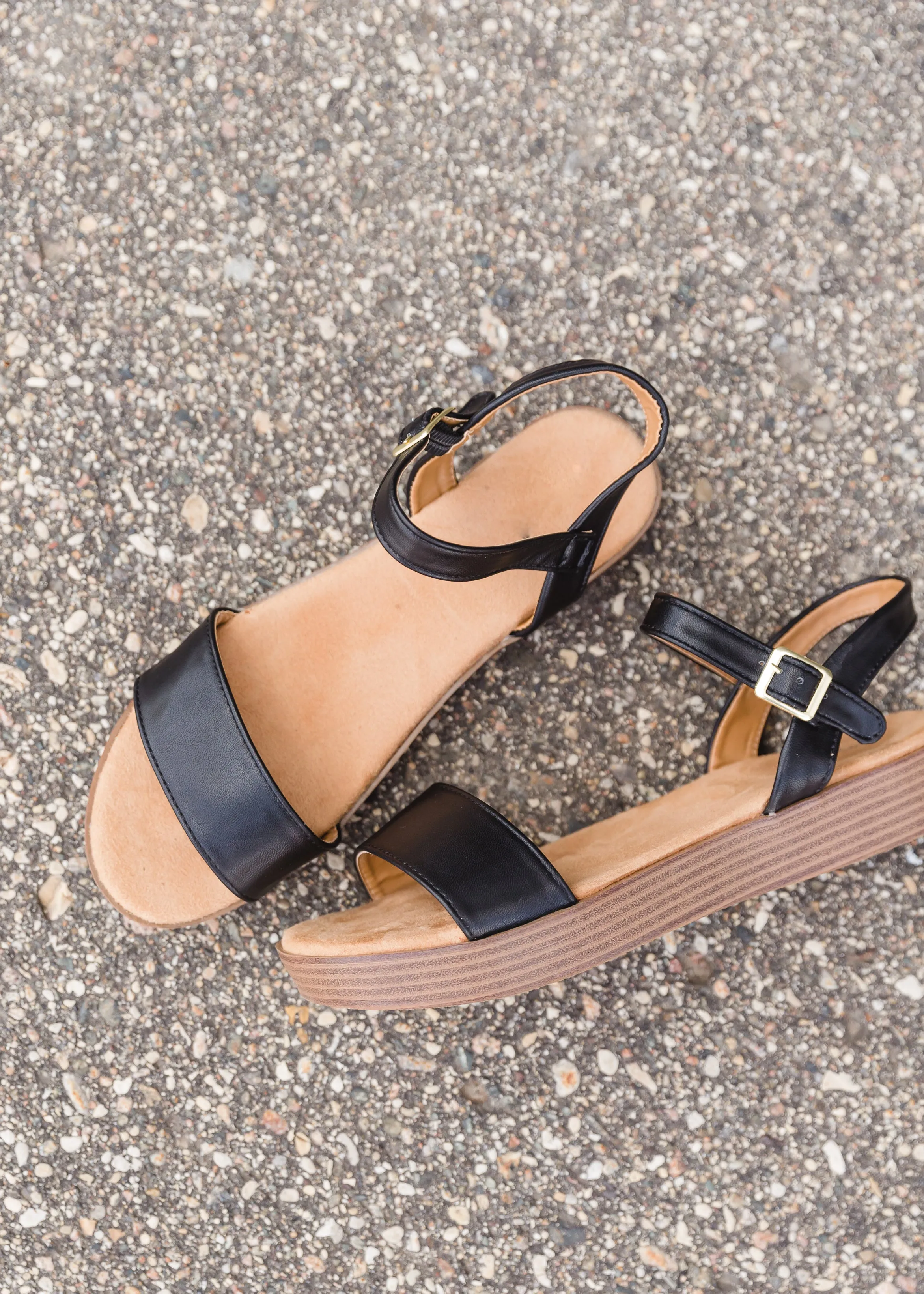 Black Ankle Strap Wedge - FINAL SALE