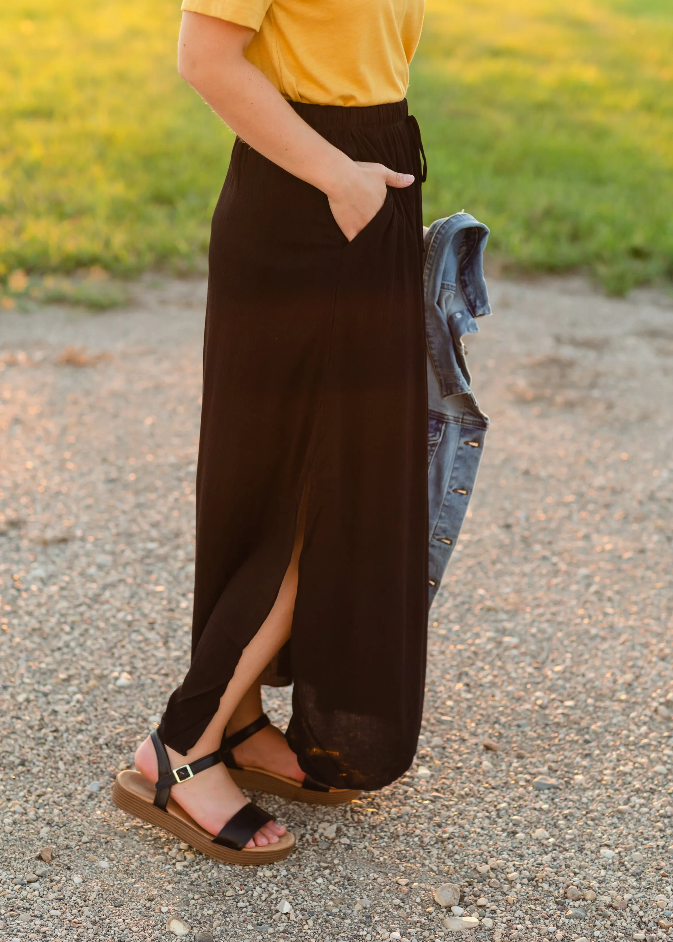 Black Ankle Strap Wedge - FINAL SALE