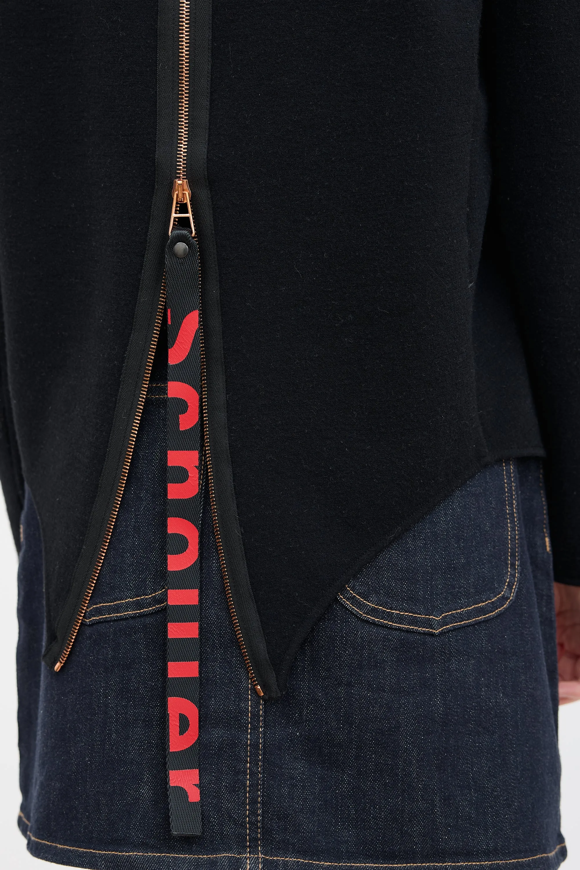 Black Asymmetrical Zip Sweatshirt
