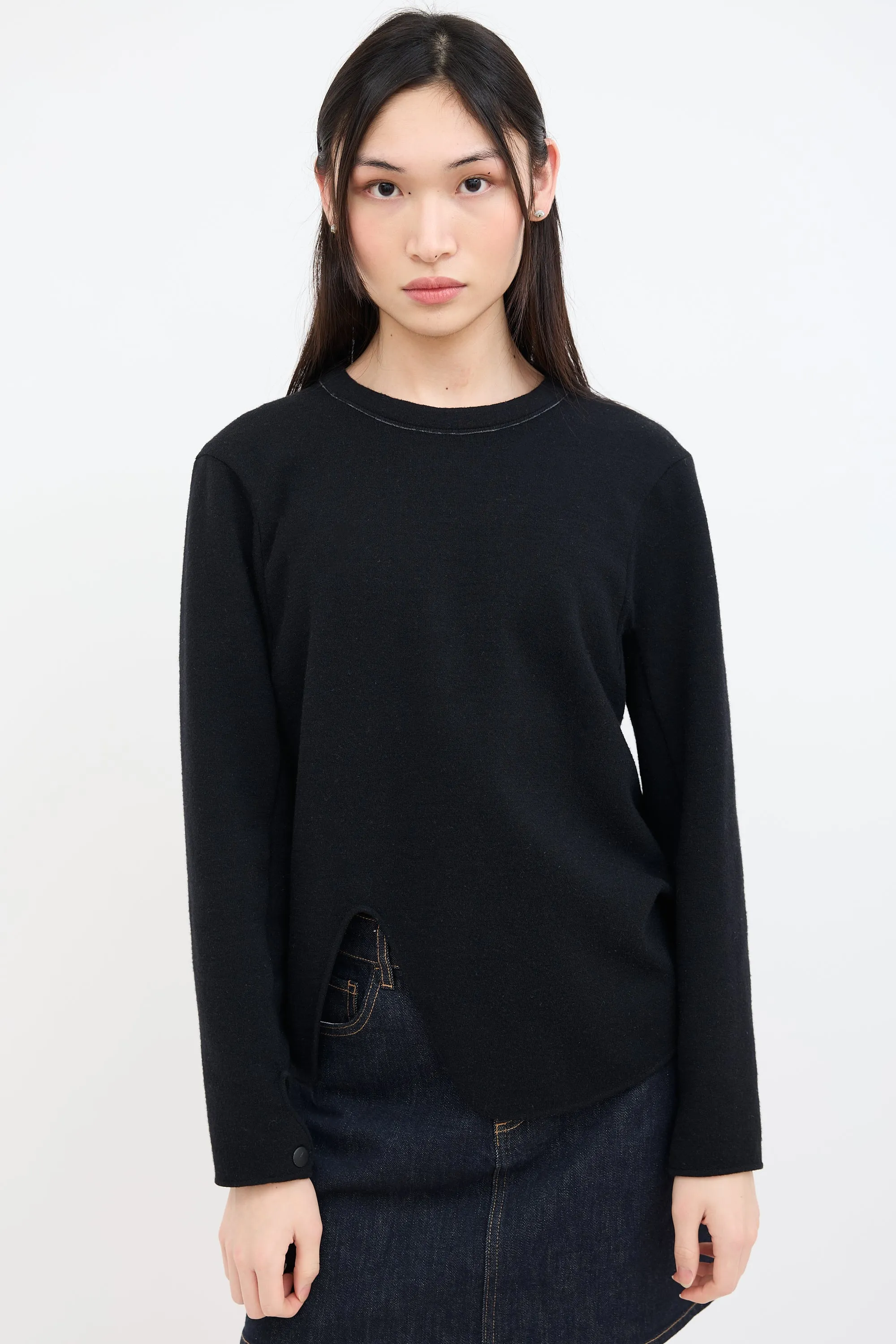 Black Asymmetrical Zip Sweatshirt