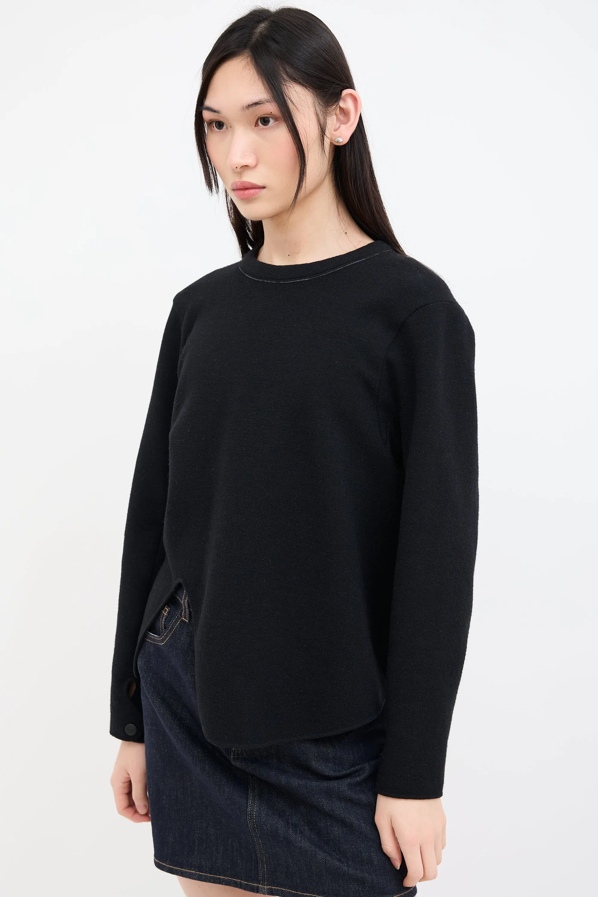 Black Asymmetrical Zip Sweatshirt