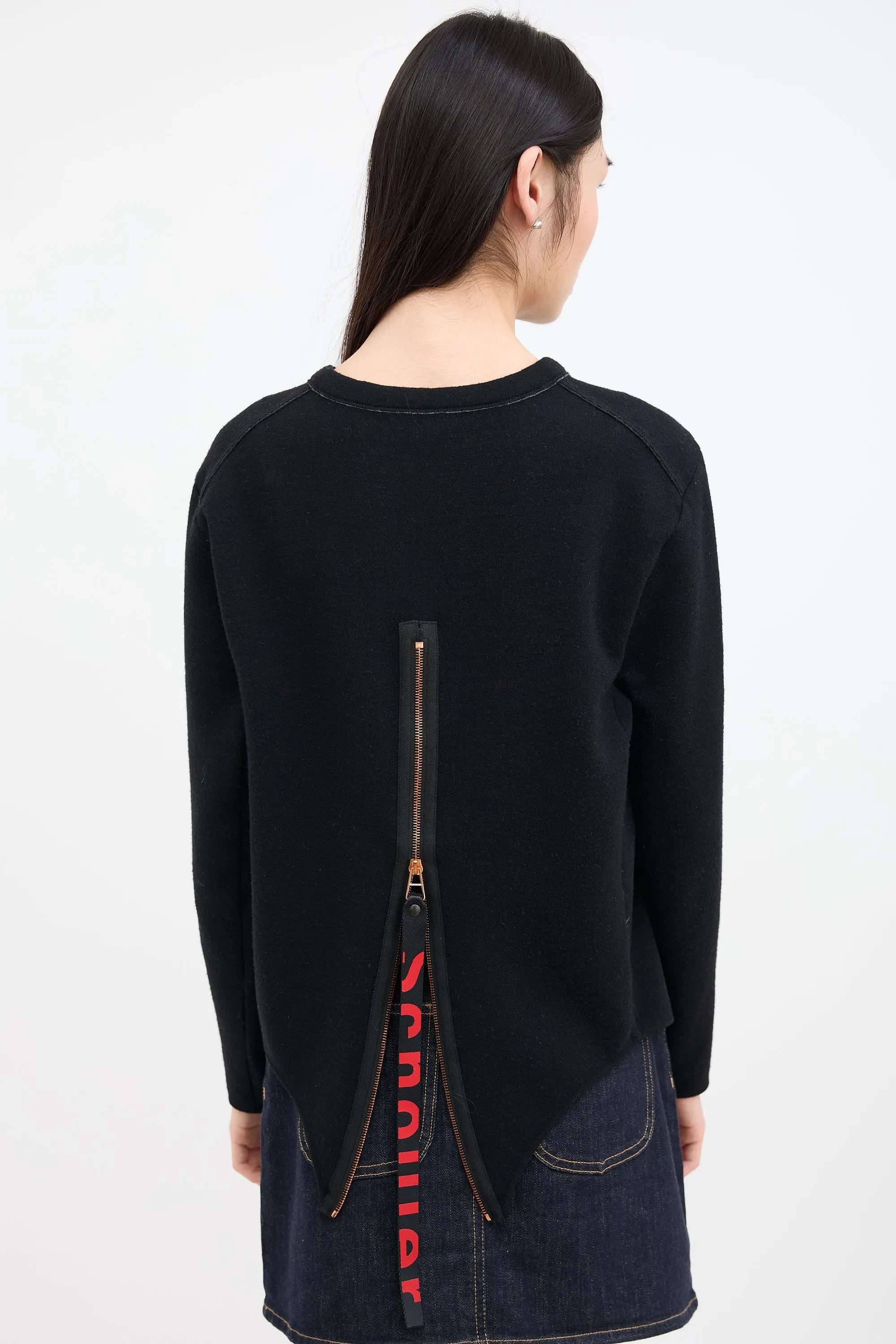 Black Asymmetrical Zip Sweatshirt