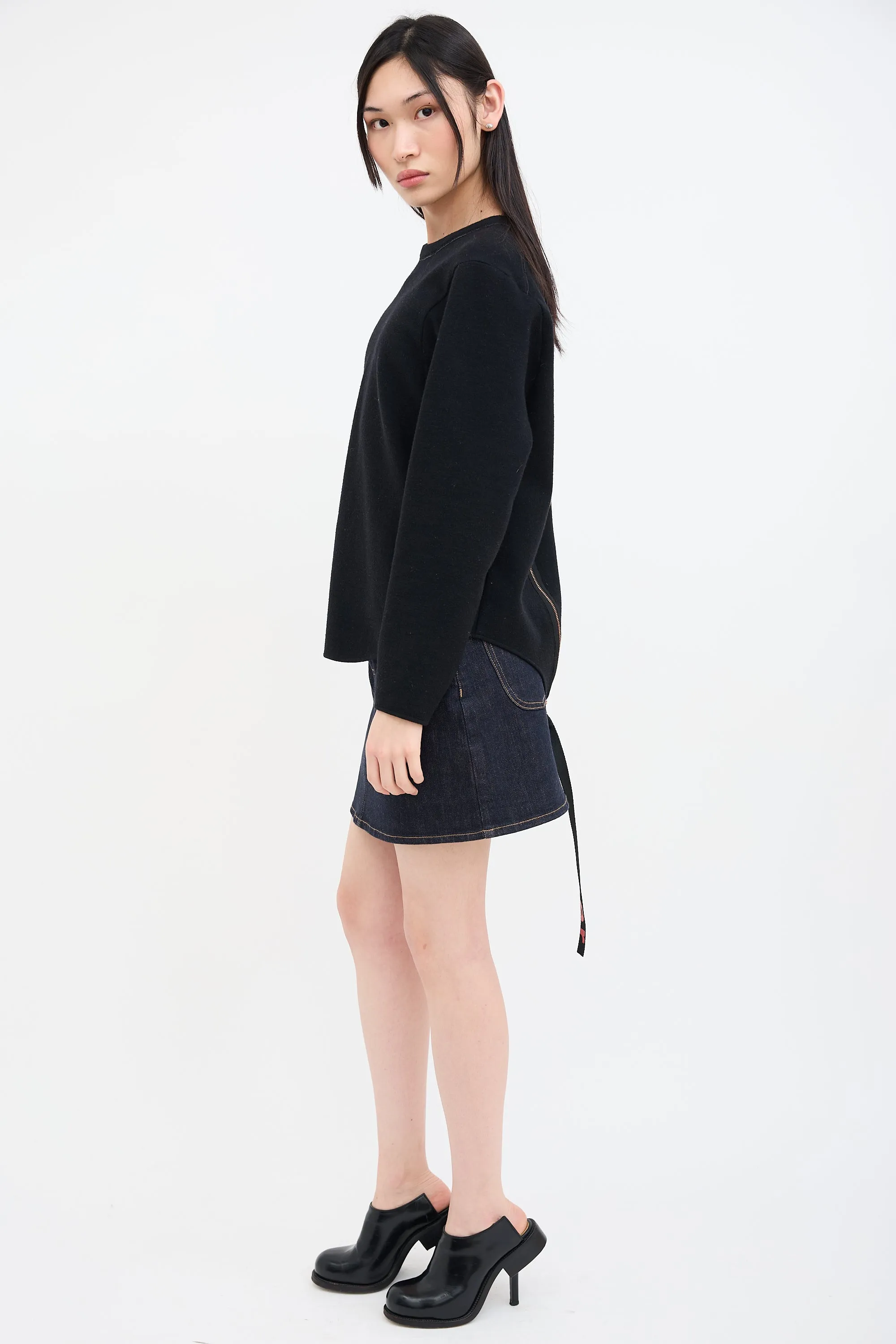 Black Asymmetrical Zip Sweatshirt