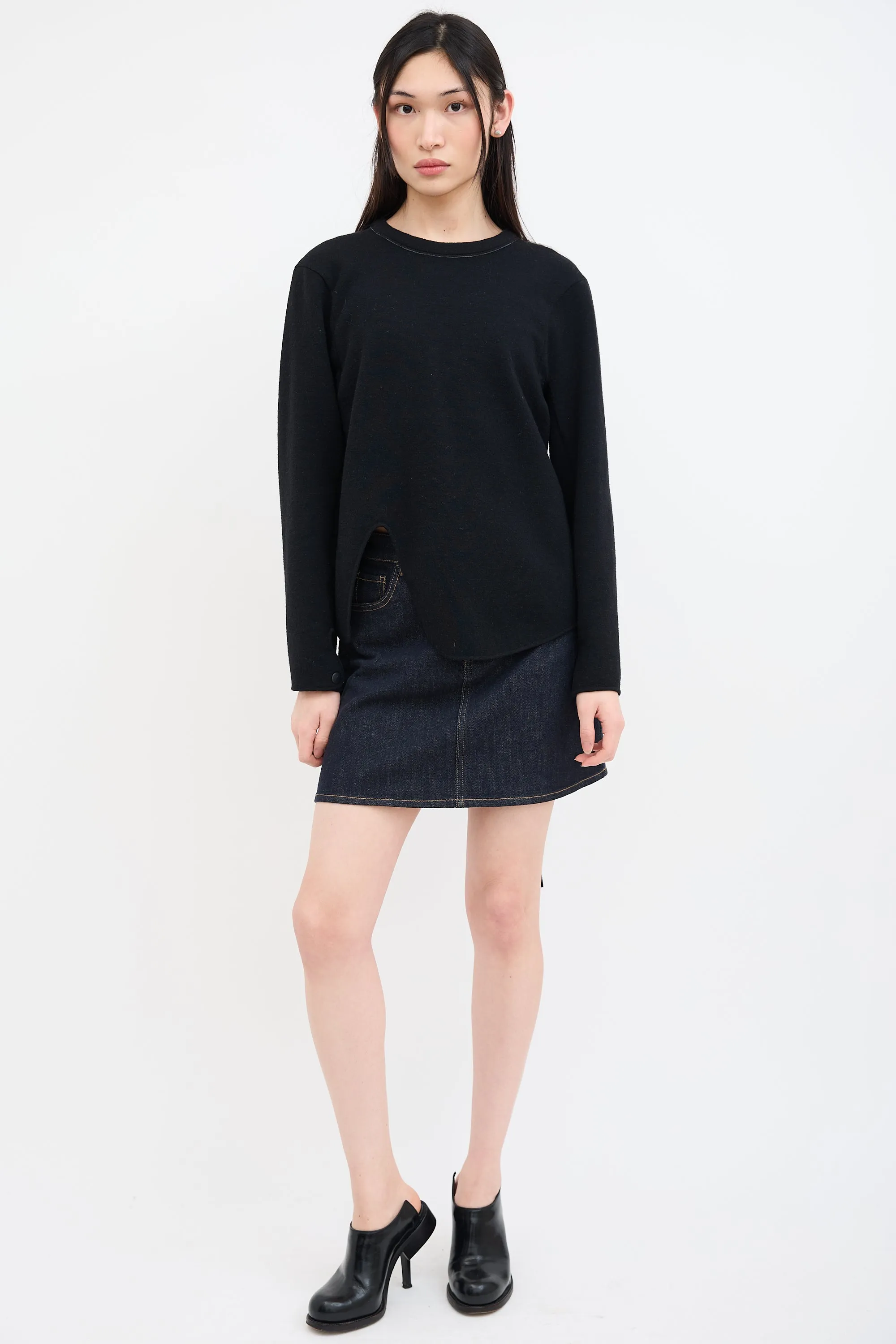 Black Asymmetrical Zip Sweatshirt