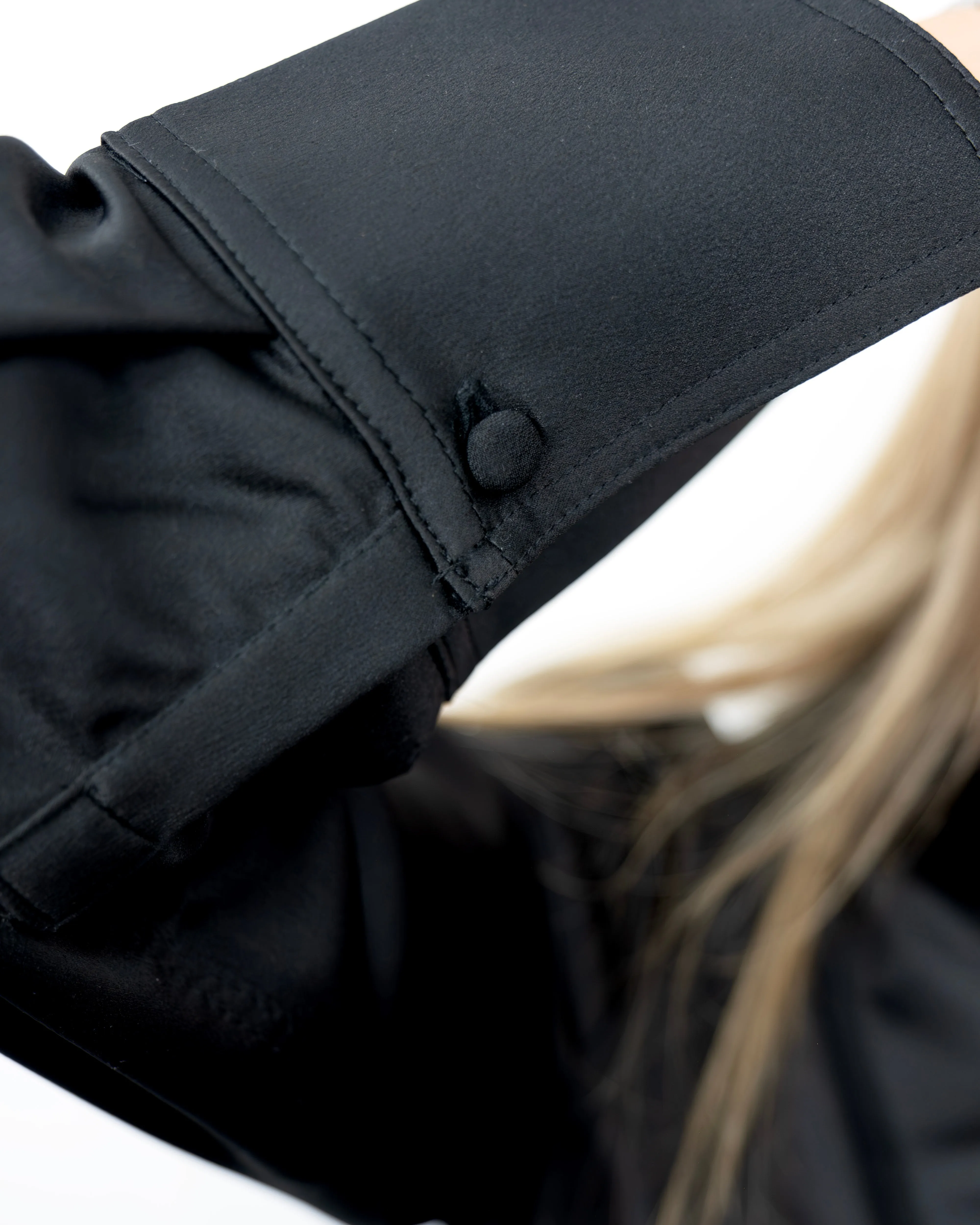 Black Satin Button Down Blouse
