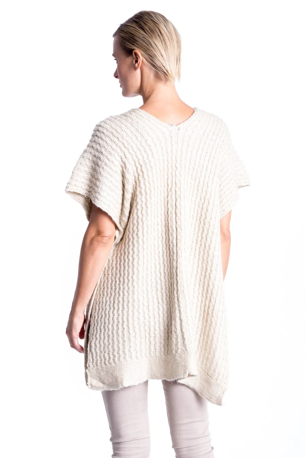 Button Knit Gillet in Natural