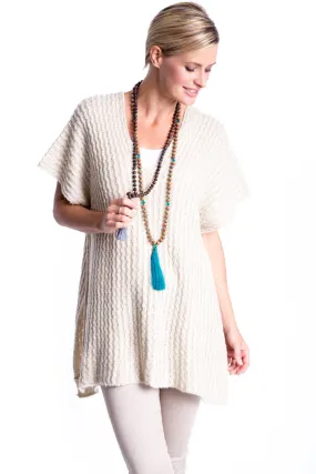 Button Knit Gillet in Natural