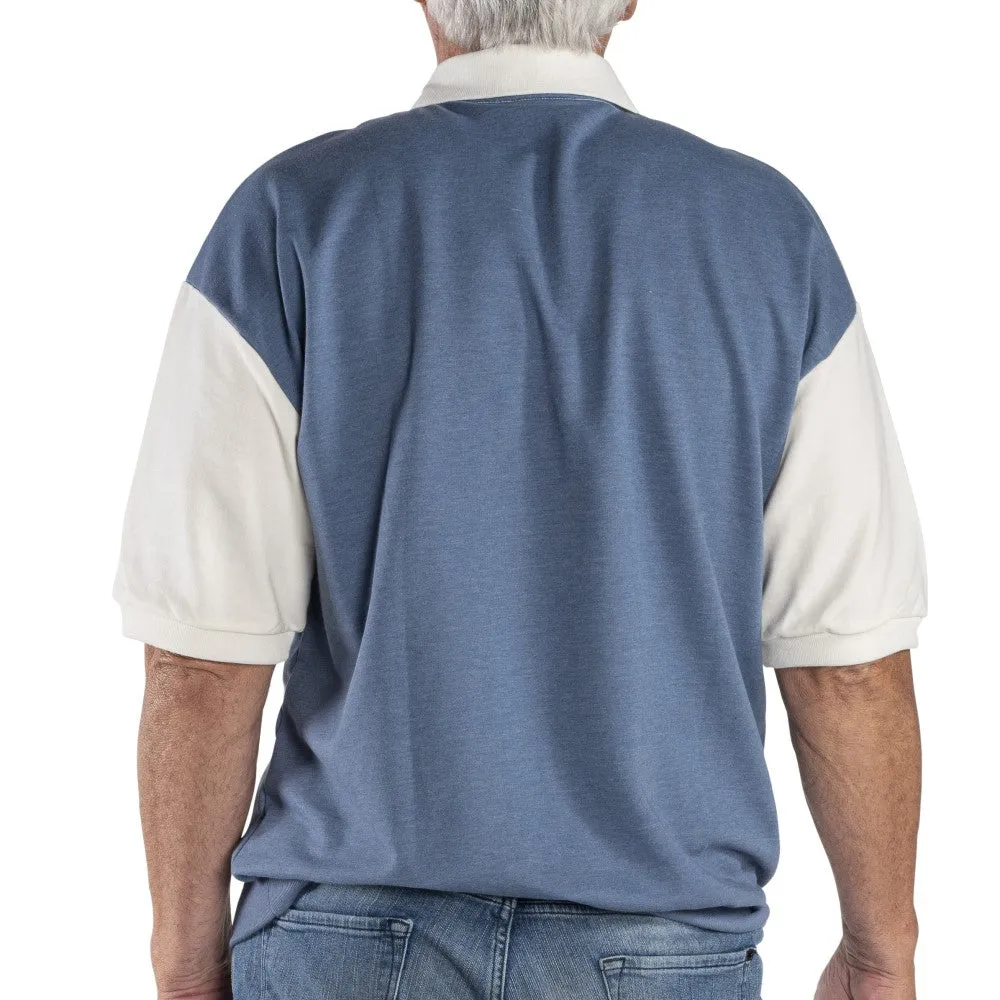 Classics by Palmland Horizontal French Terry Short Sleeve Banded Bottom Shirt  6090-BL1