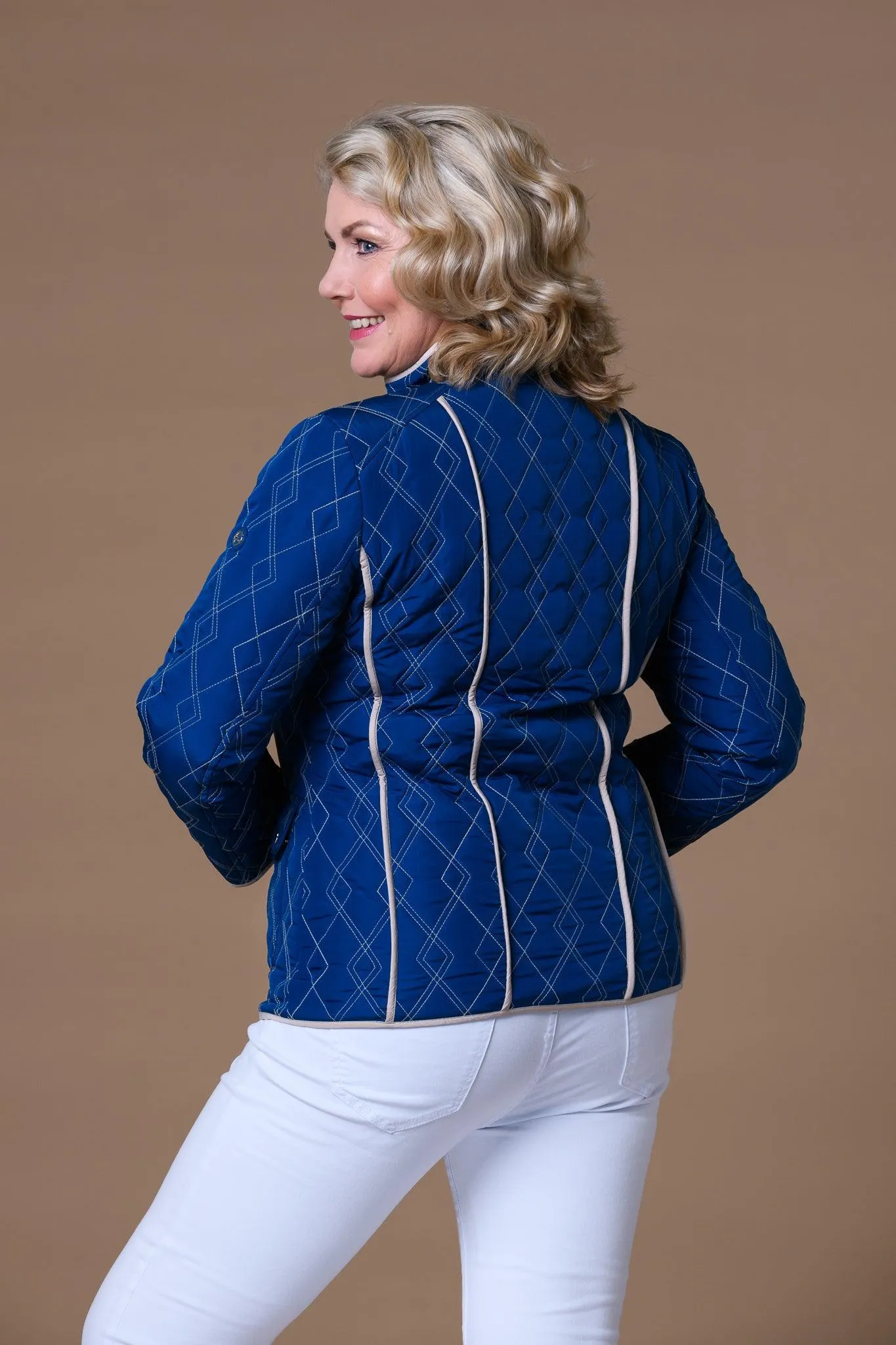 Contrast Piping Quilt Jacket