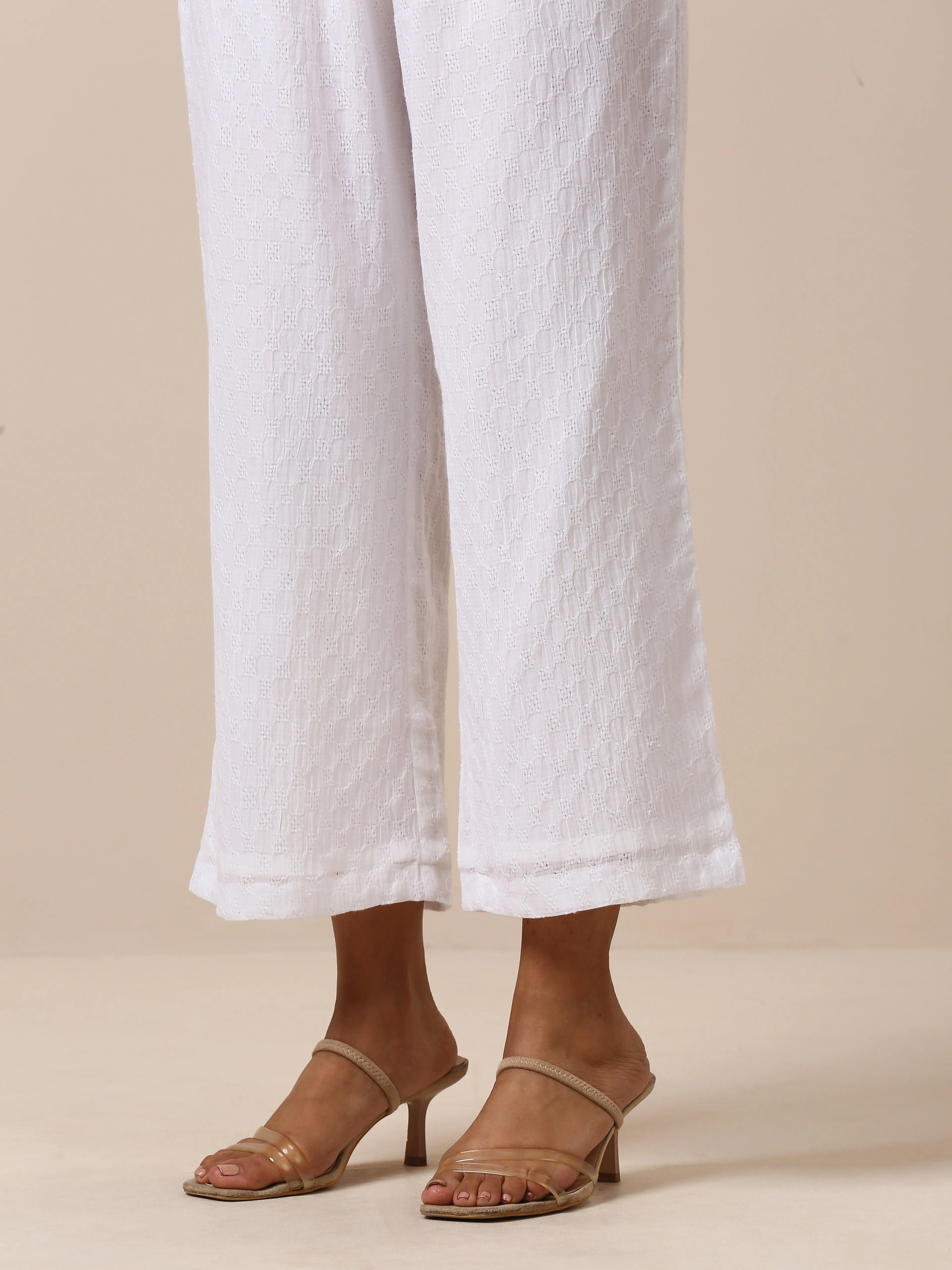 Cotton White Weave Pant