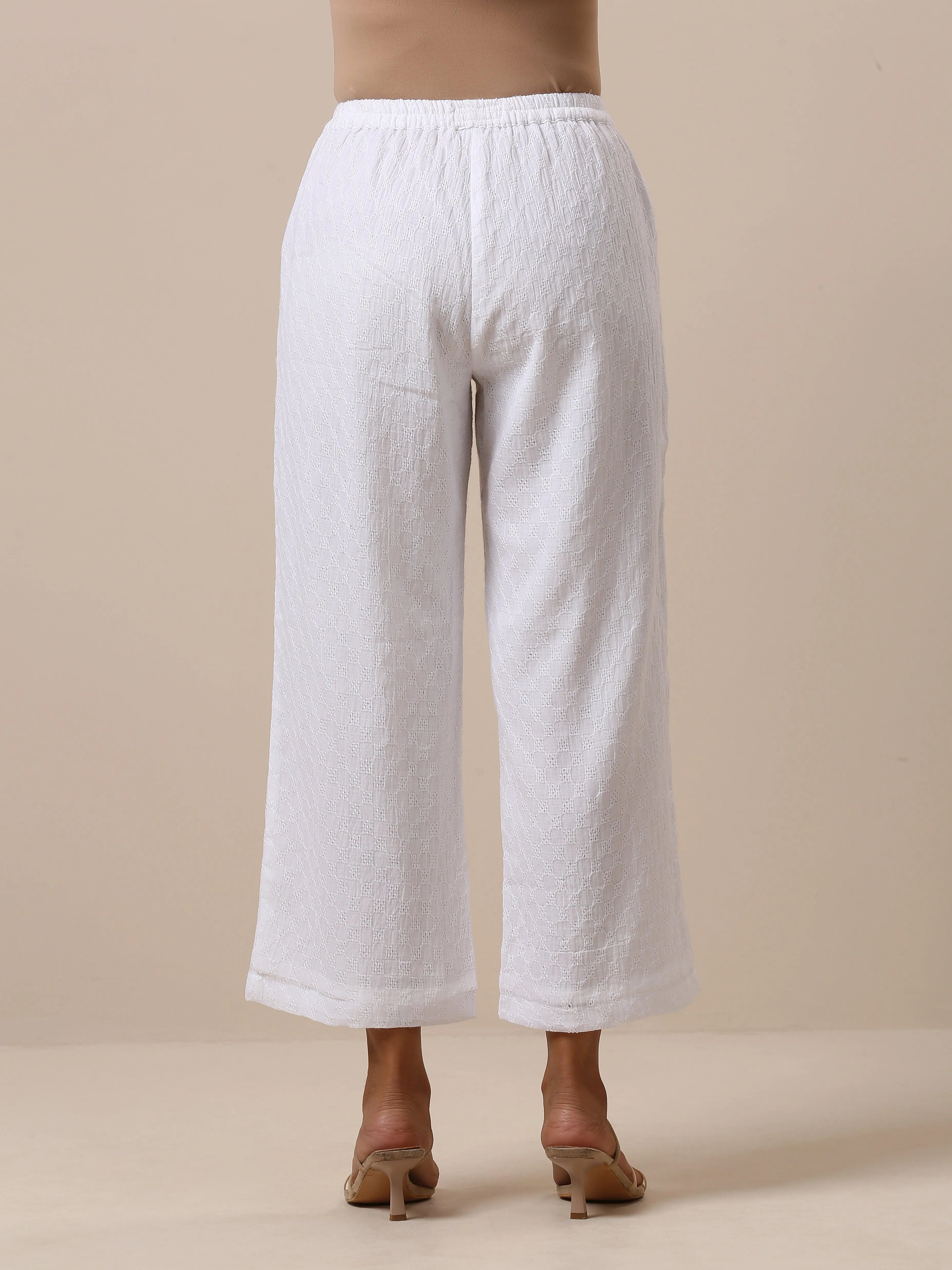 Cotton White Weave Pant