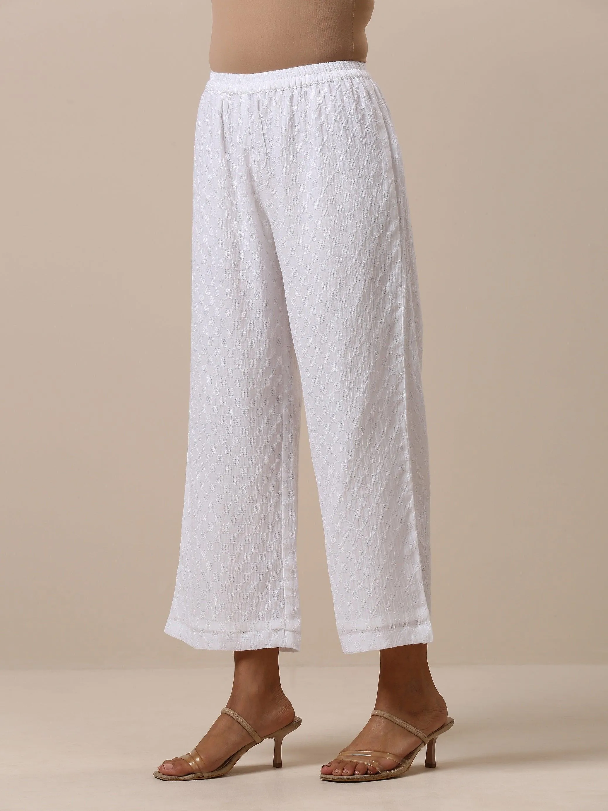 Cotton White Weave Pant