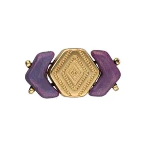 Cymbal™ Malliadiko Chevron Connector Beads, 9.5 x 11.2 mm - Antique Brass Plated, 24K Gold Plated, Antique Silver Plated or Rose Gold Plated - 2 Connectors