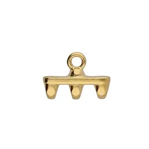 Cymbal™ Rozos III Superduo Bead Endings™, 11.6 x 8.1 mm - Antique Brass Plated, 24K Gold Plated or Antique Silver Plated- 1 Pair