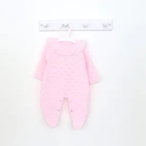 Dandelion Girls Pink Ruffle Neck Onesie