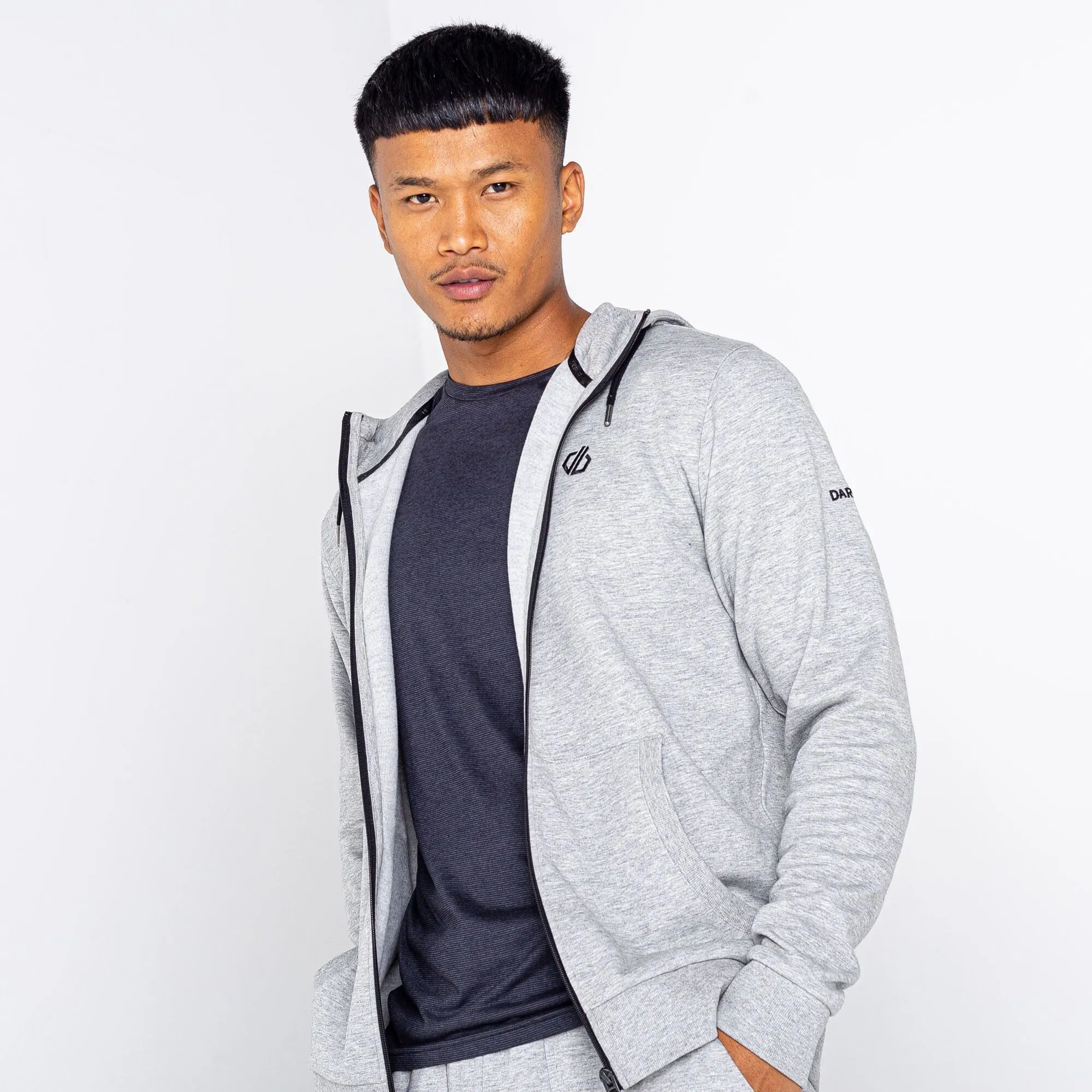 Dare2b Mens Lounge Out Full Zip Hoody -ASH