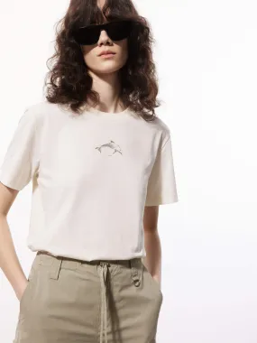 Dolphin Print Crewneck T-shirt
