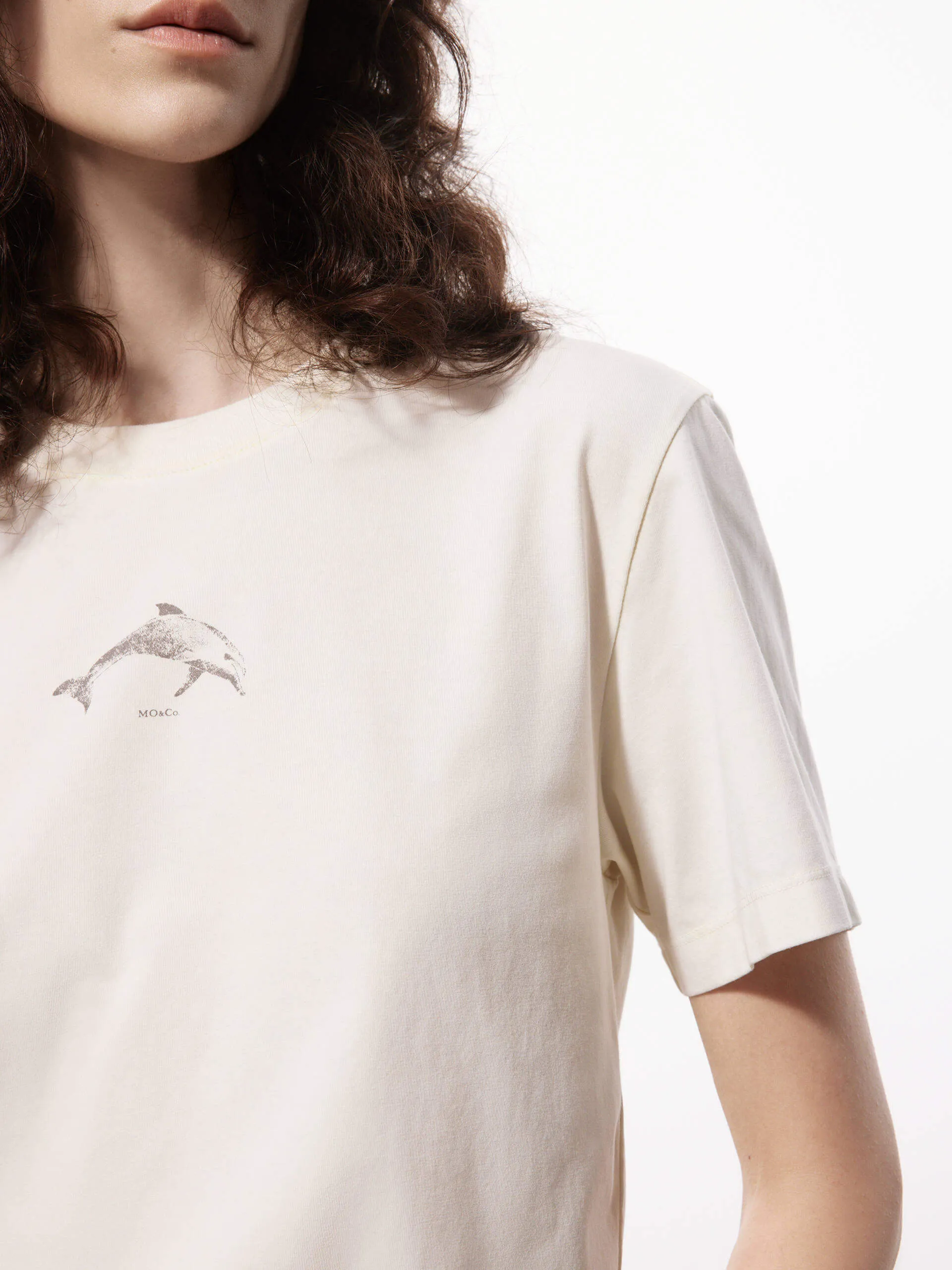 Dolphin Print Crewneck T-shirt