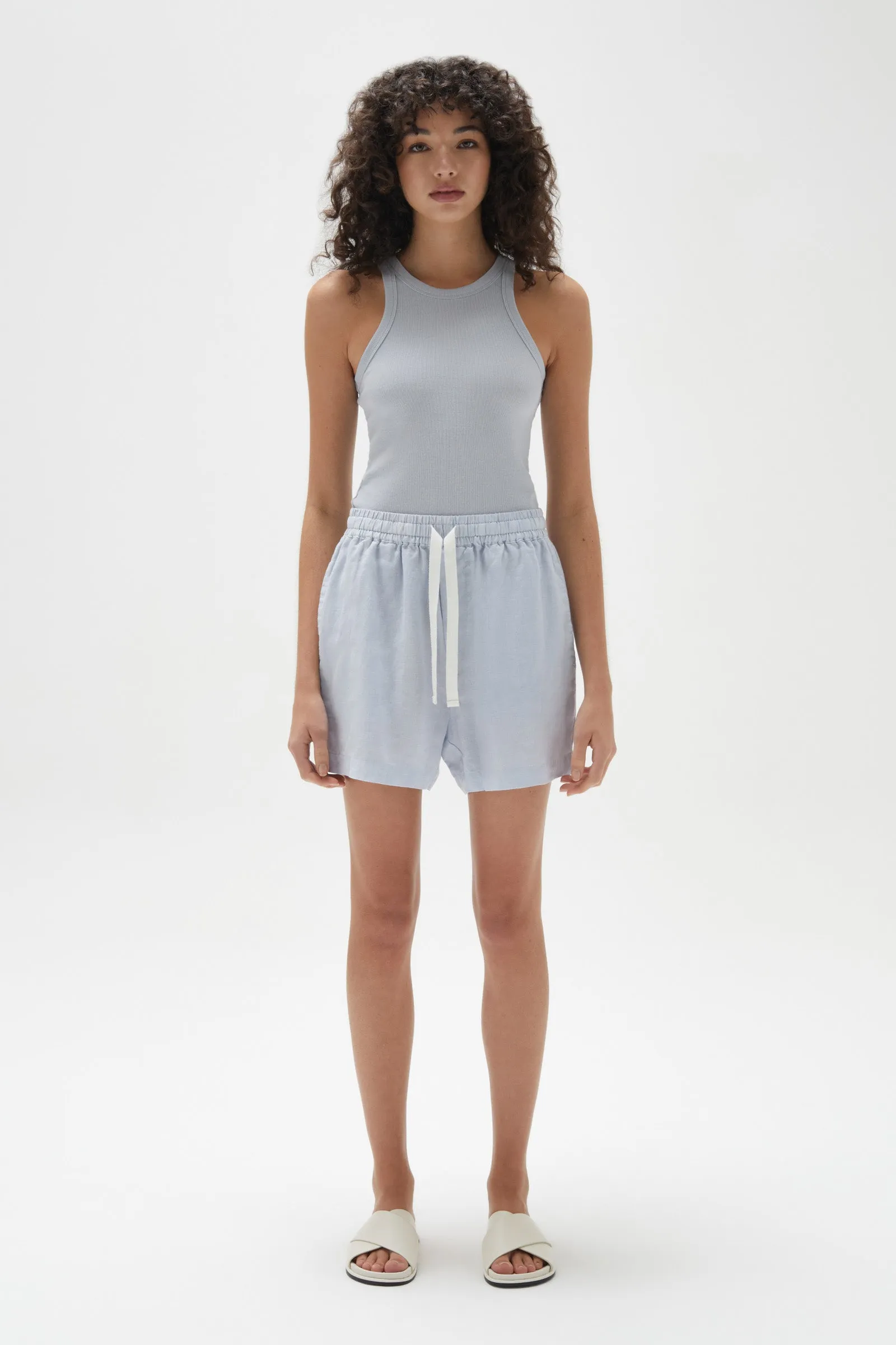 Ease Linen Shorts Blue Haze