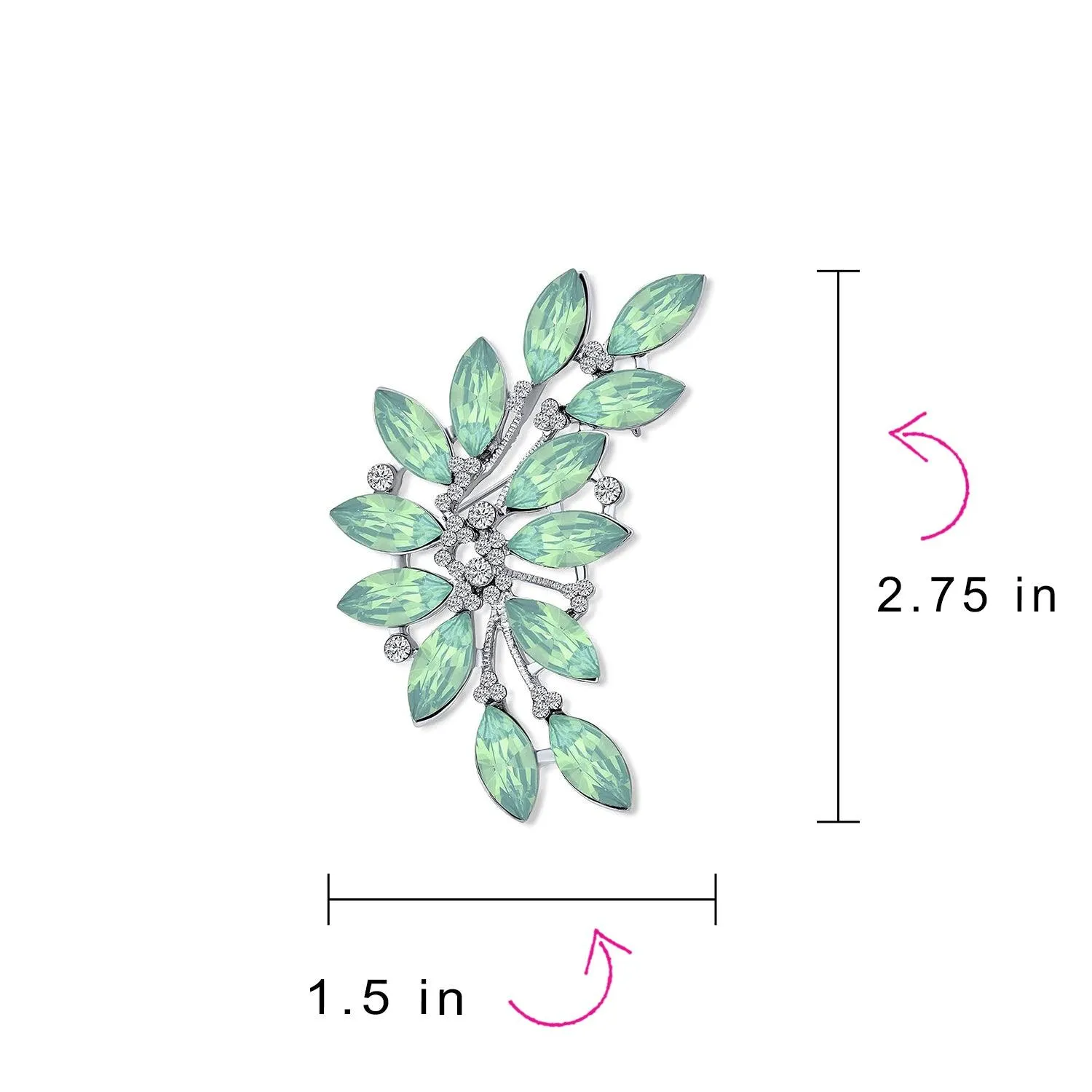 Elegant Floral Bouquet Flower Red Roses CZ Flower Brooch Lapel Pin