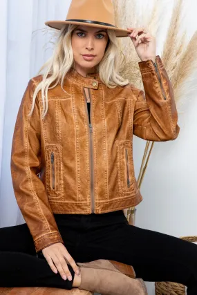 Faux Leather Biker Jacket