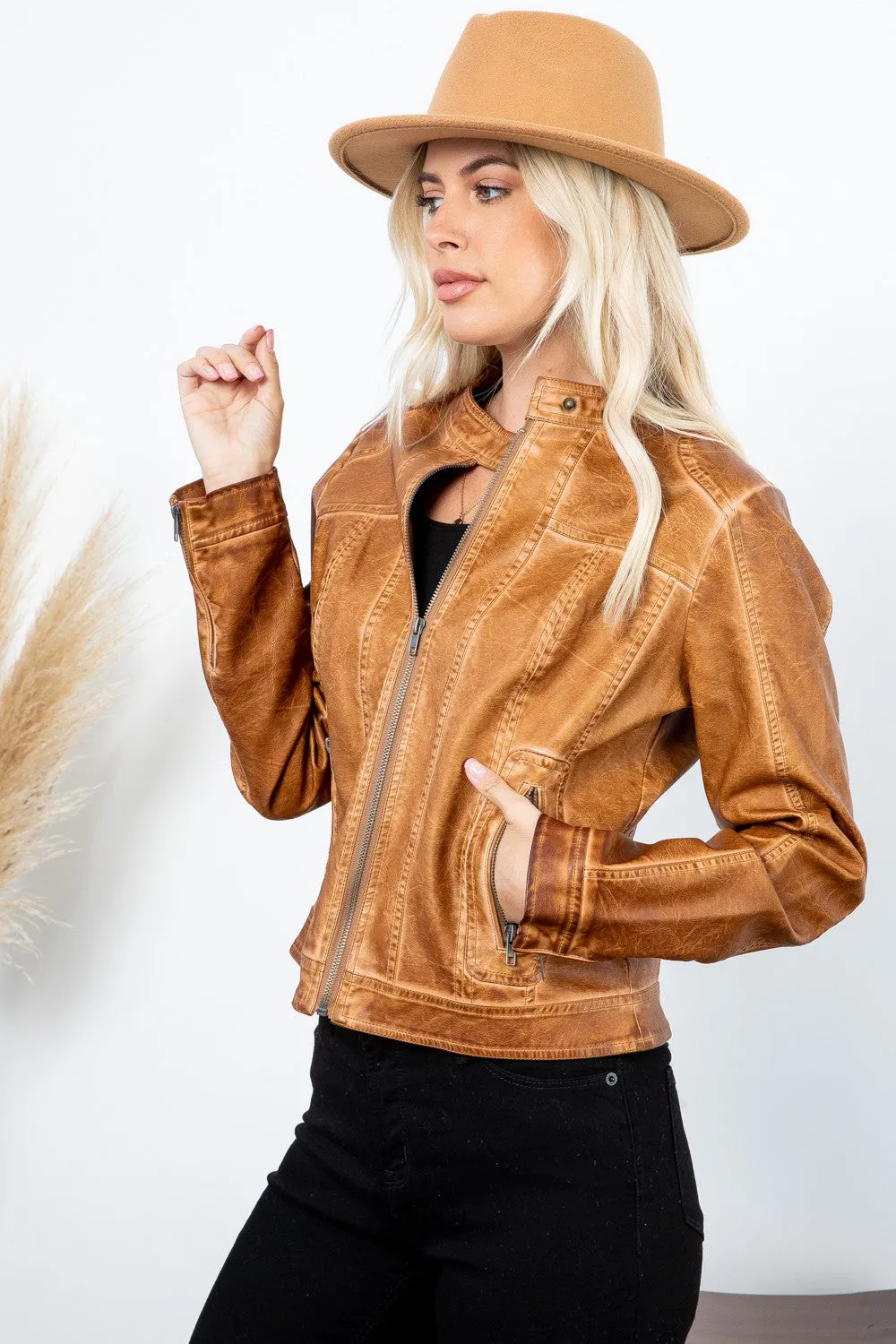 Faux Leather Biker Jacket
