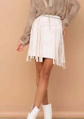 Faux Leather Studded Fringe Mini Skirt ~ FINAL SALE