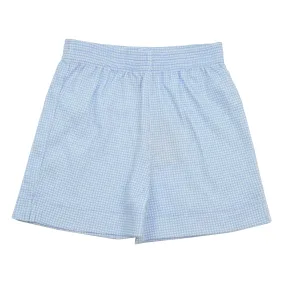 Gingham Knit Shorts | Light Blue (2T, 4T, 4, 5, 6, 6x)