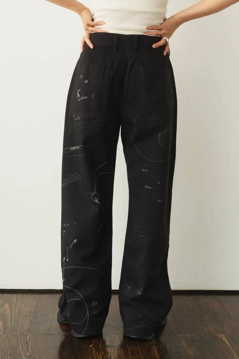 graffiti pants(unisex)/black