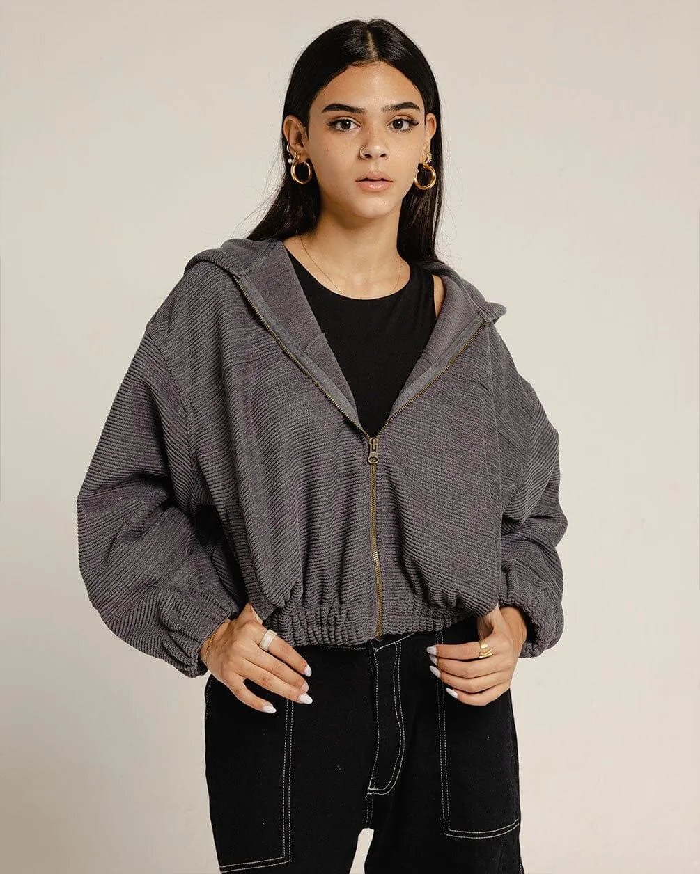 Grey Cropped Jacket