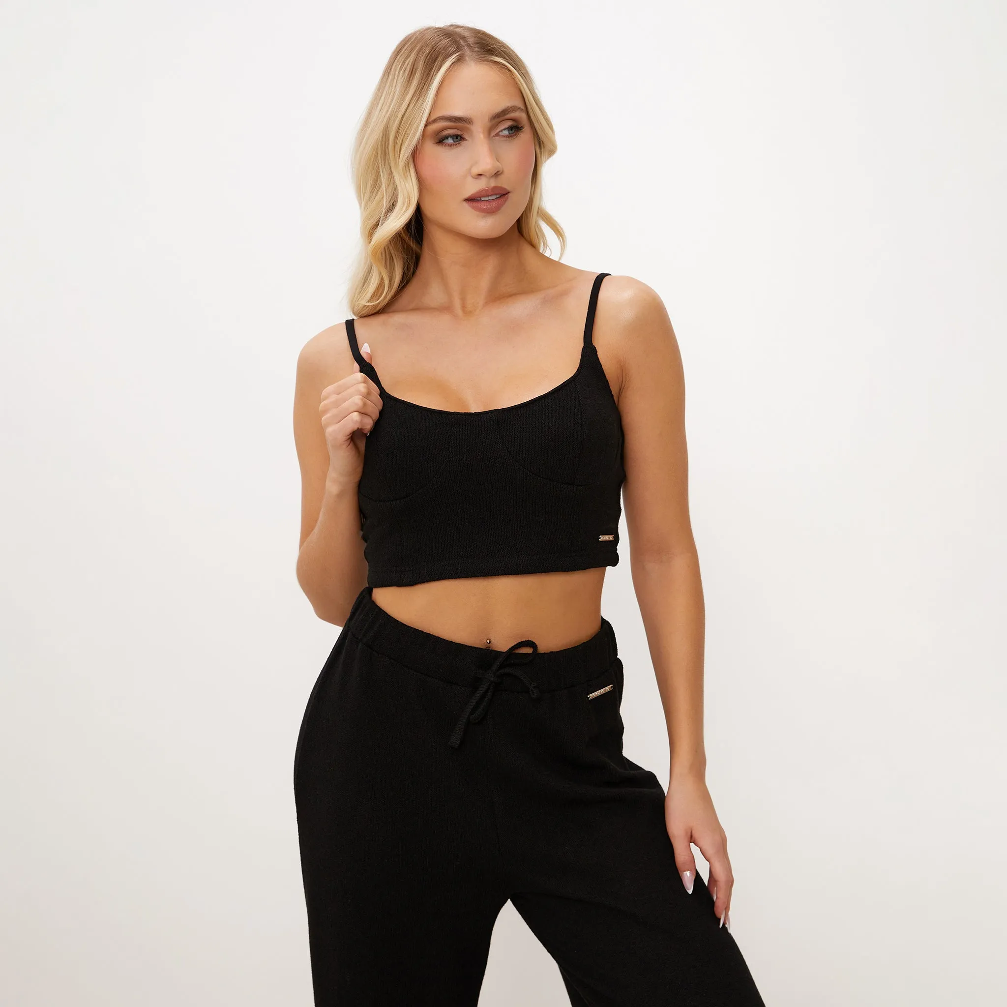 Gym King Signature Knit Bralette - Black
