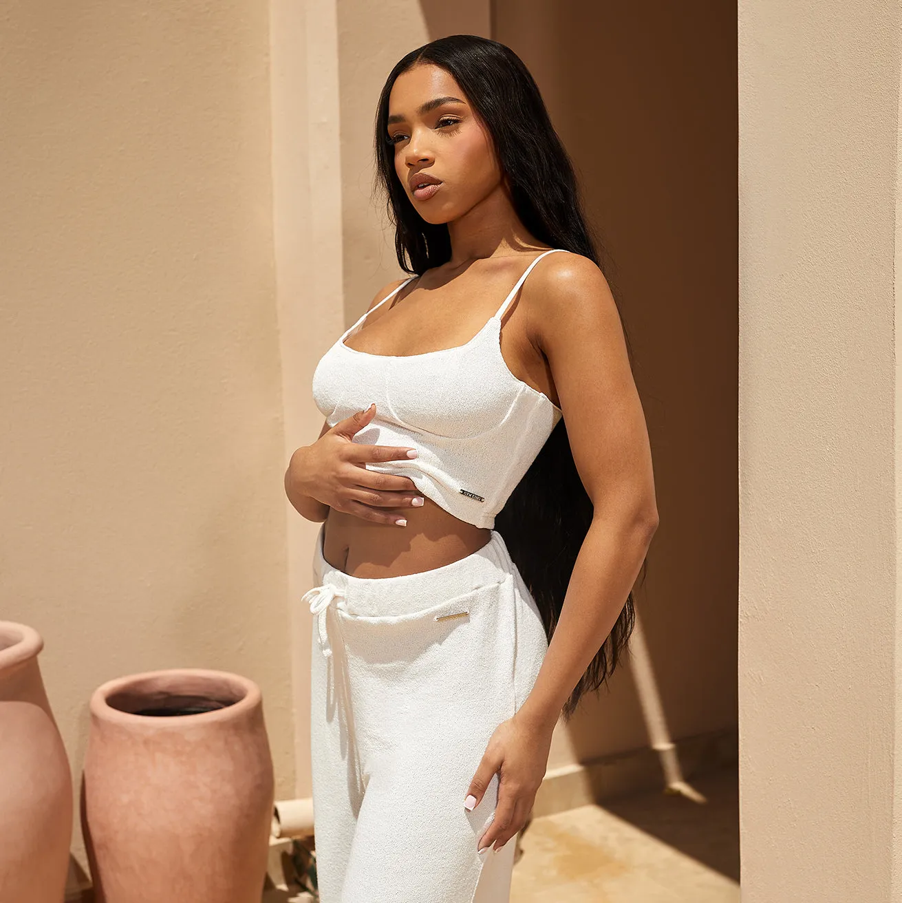 Gym King Signature Knit Bralette - Ecru