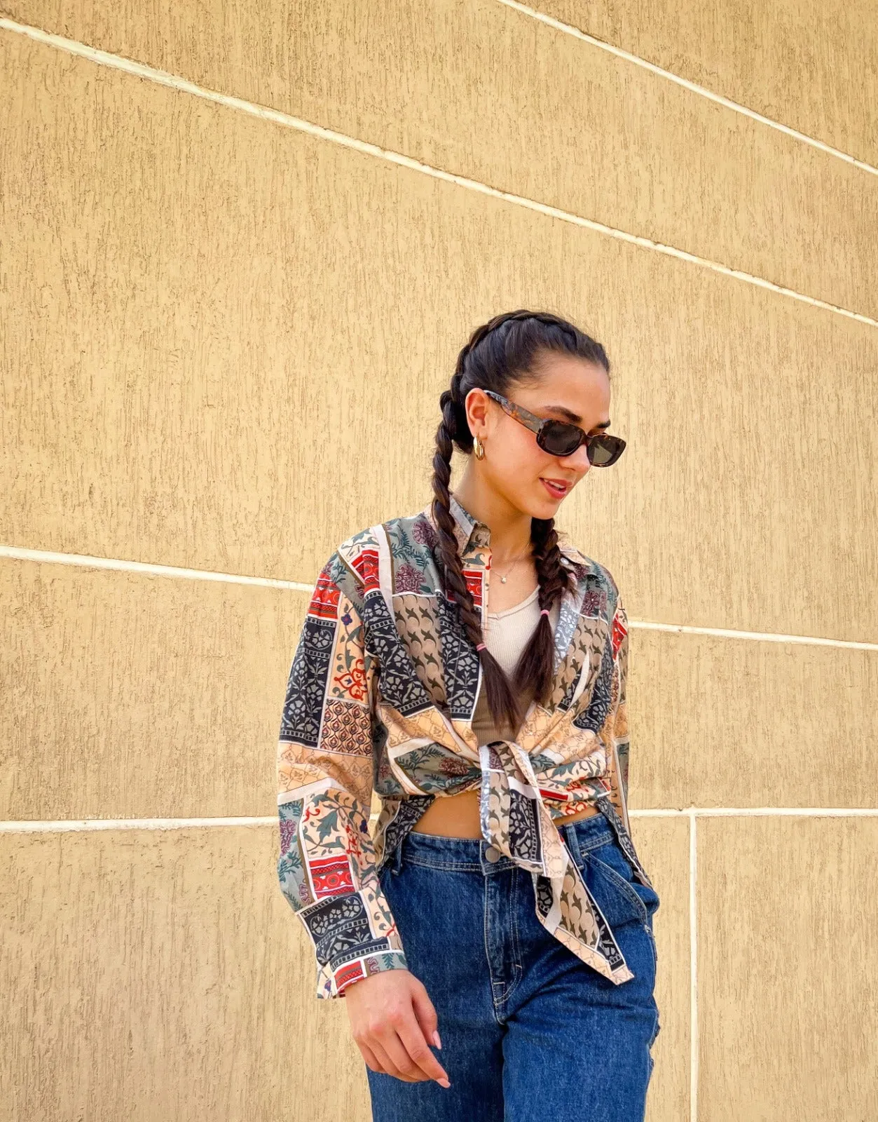 Indian Patchwork Shirt Off-White